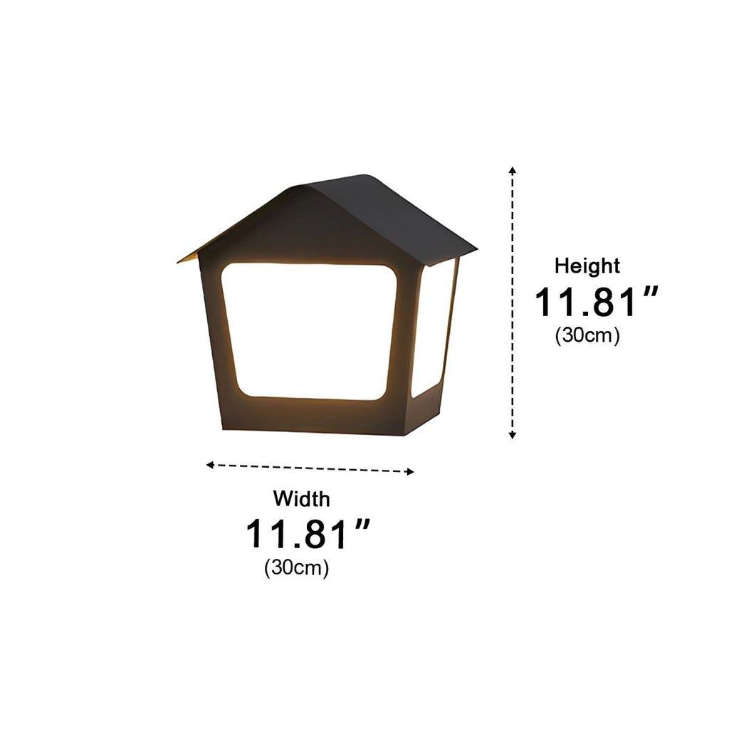 Black Waterproof House Outdoor Post Lights