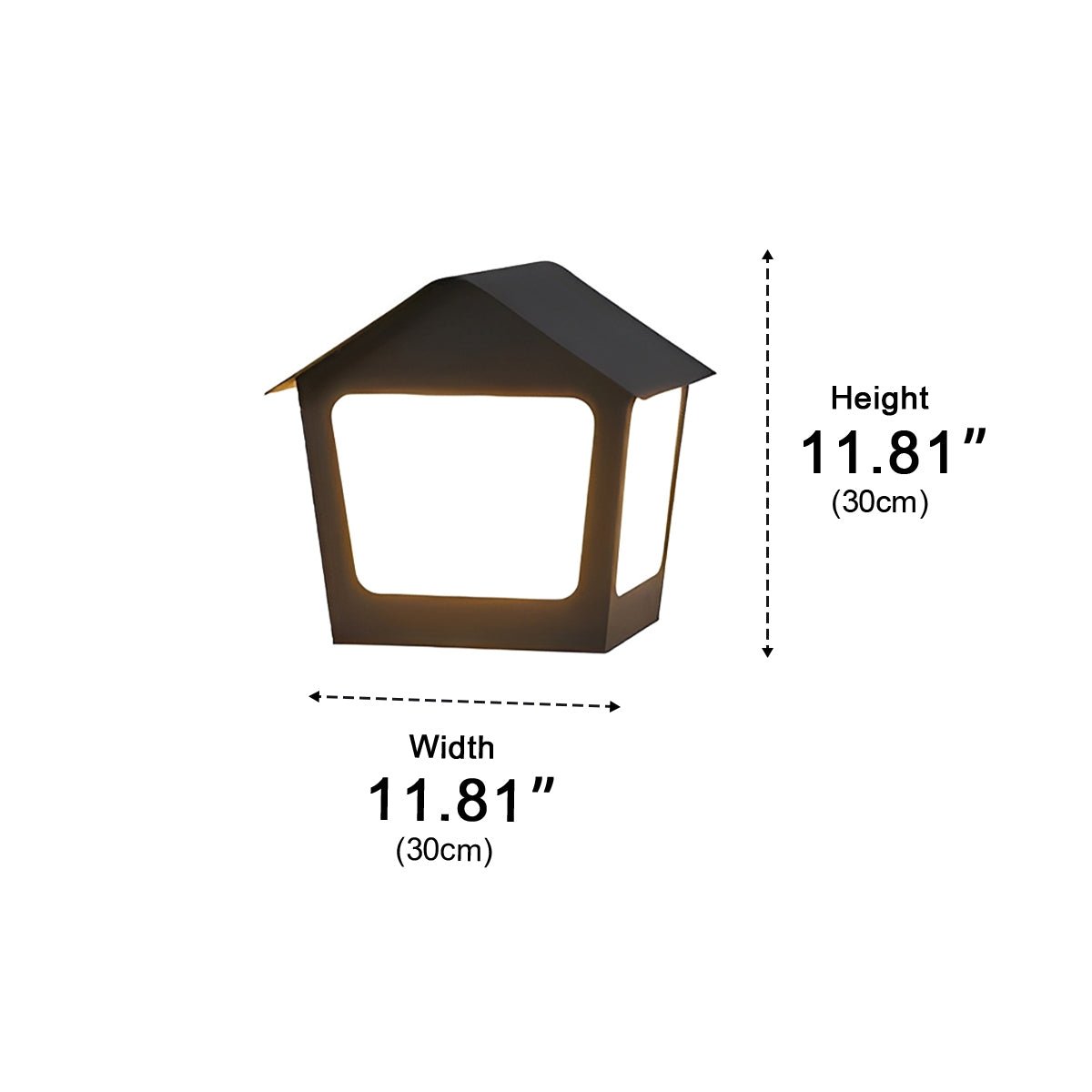 Black Waterproof House Outdoor Post Lights
