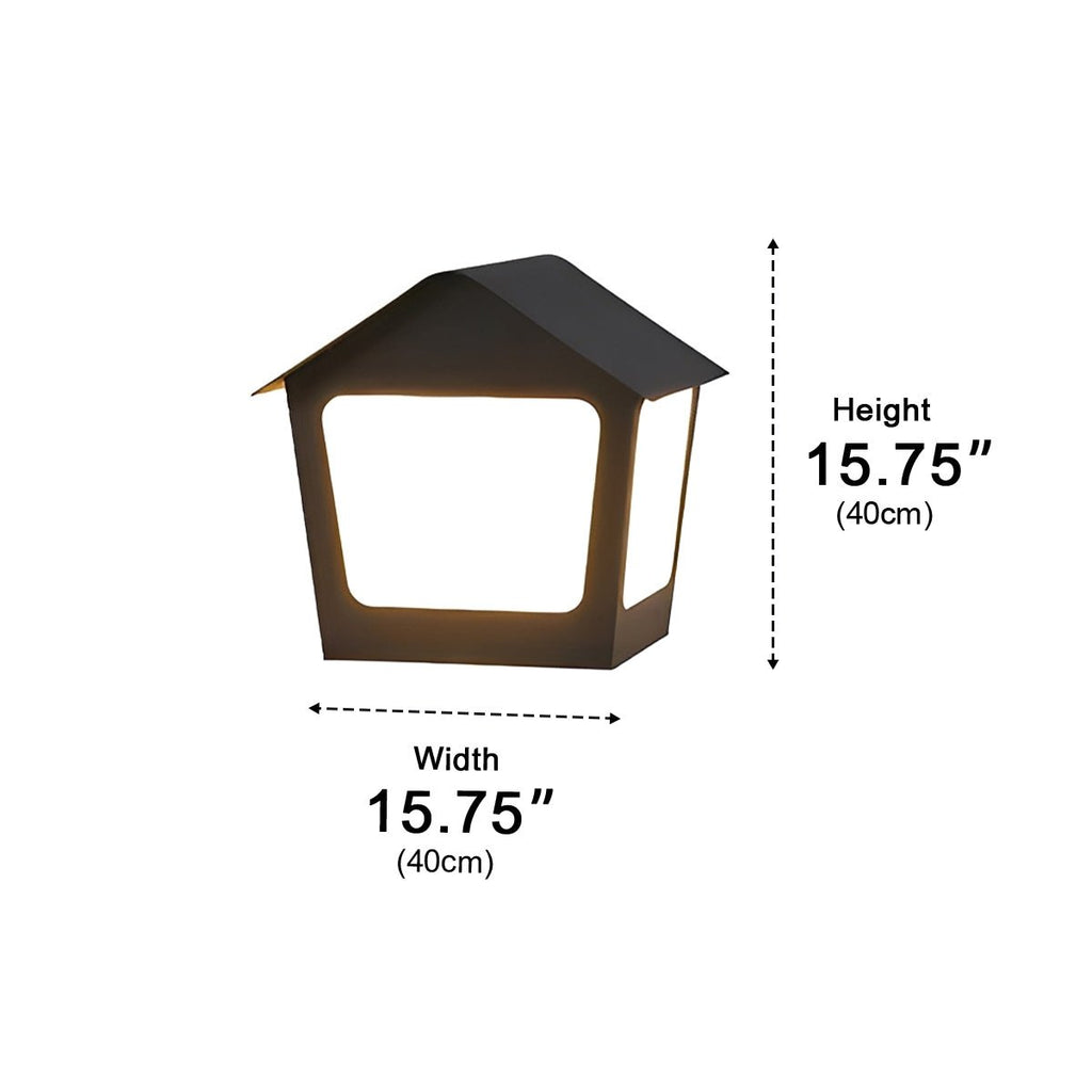 Black Waterproof House Outdoor Post Lights