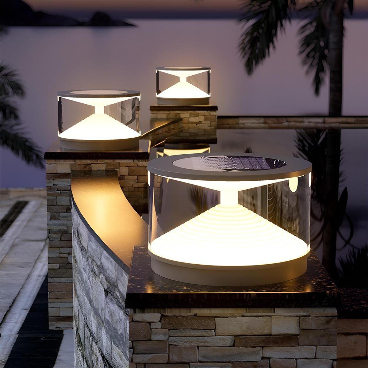 Gray Waterproof Hourglass Outdoor Post Lights