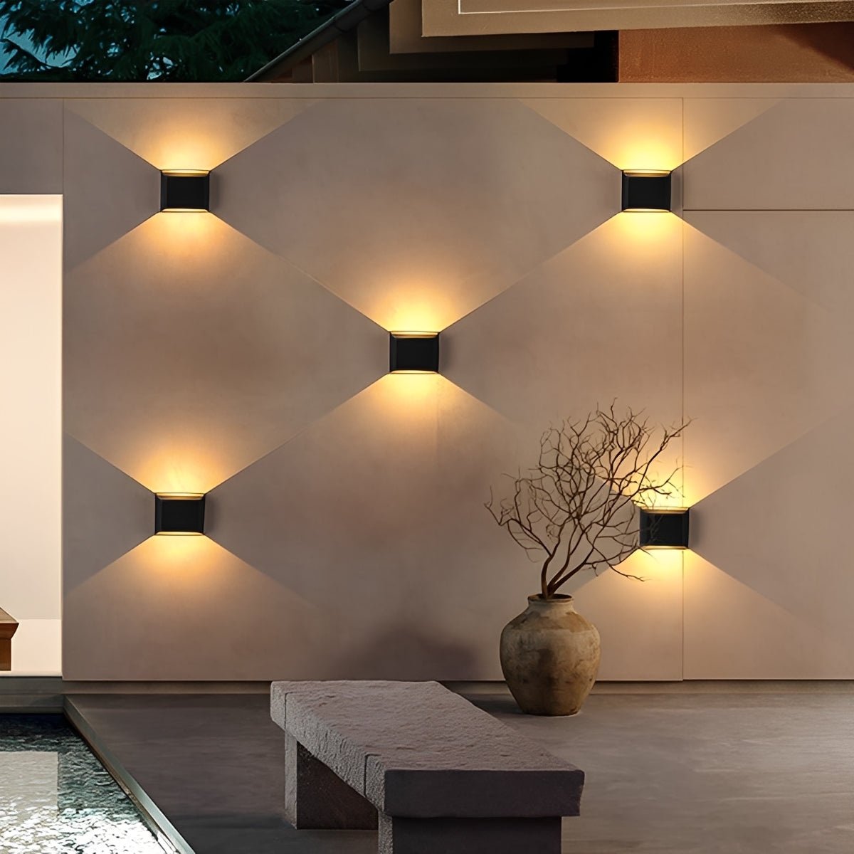 Modern Minimalist Waterproof Rectangular LED Wall Light