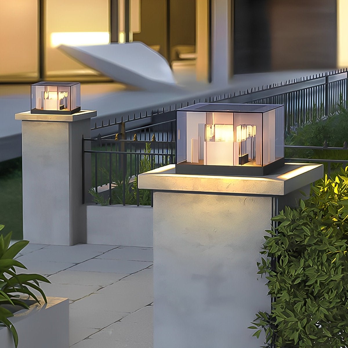 Modern Square Waterproof LED Outdoor Post Lights