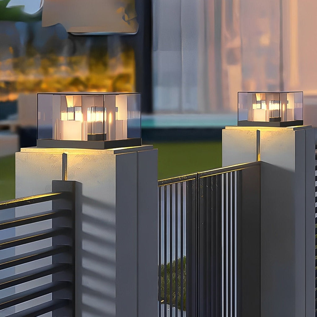 Modern Square Waterproof LED Outdoor Post Lights