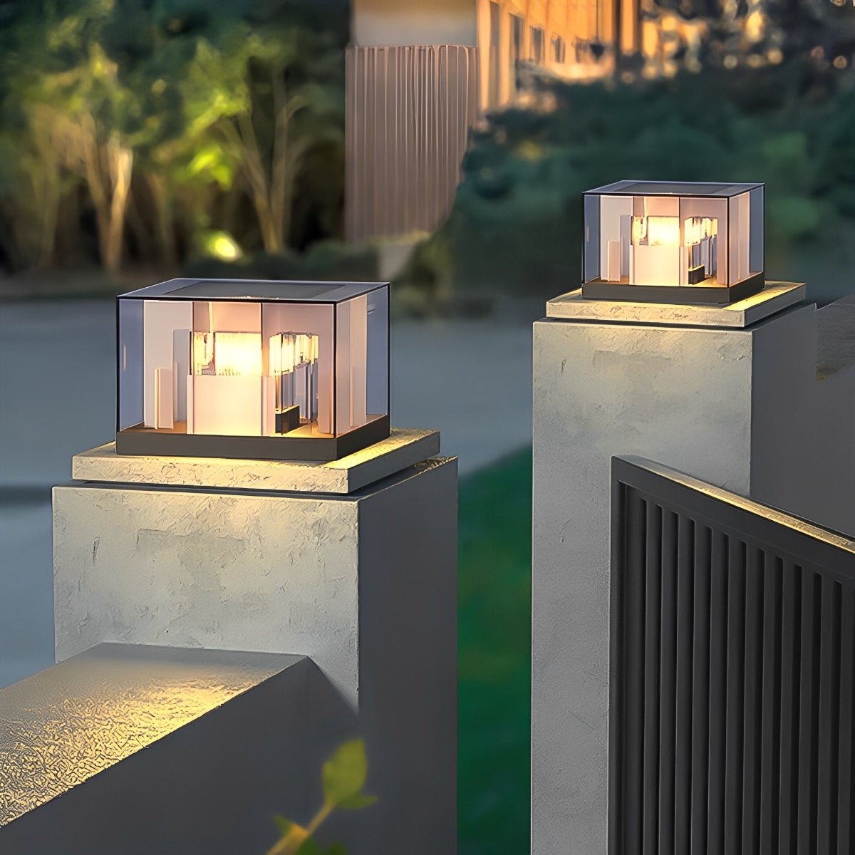 Modern Square Waterproof LED Outdoor Post Lights