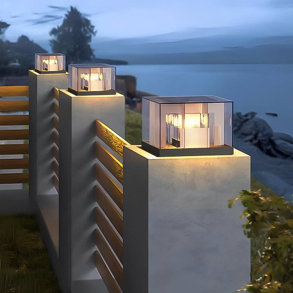 Modern Square Waterproof LED Outdoor Post Lights