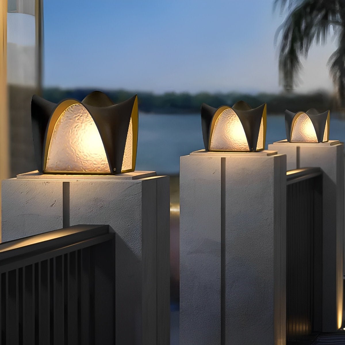 Waterproof Black LED Outdoor Post Light