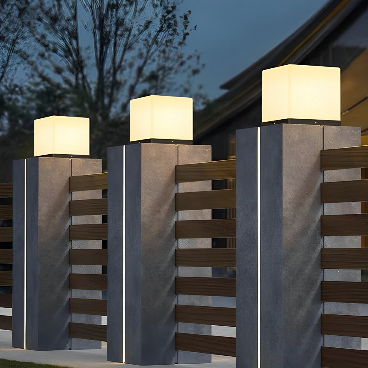 Waterproof Modern Square LED Outdoor Post Lights