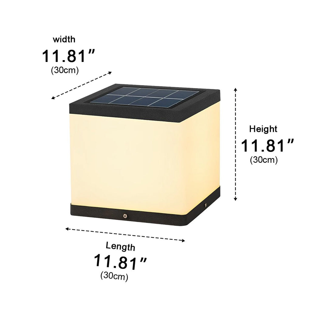Waterproof Solar Square Cubes Outdoor LED Post Light